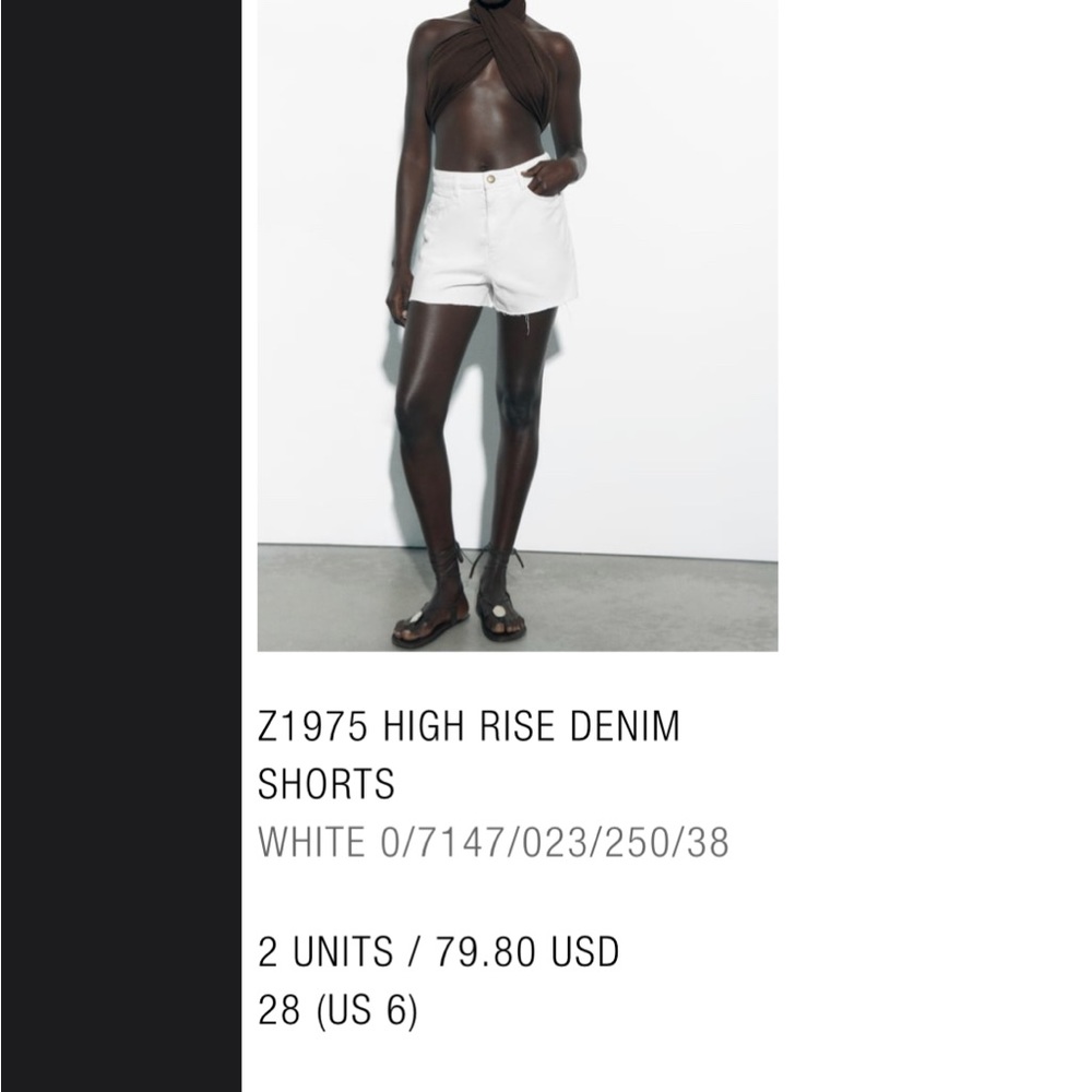 Zara white shorts NWT